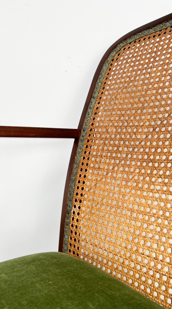 Image 1 of Vintage rattan armchair by Thonet, 1950's