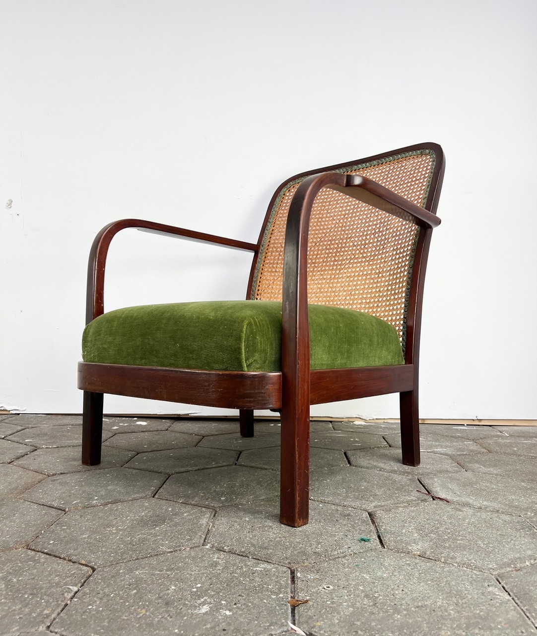 Vintage rattan armchair by Thonet 1950 s 399 Whoppah