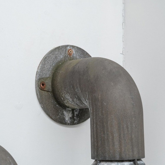 Image 1 of Pair of vintage galvanized metal wall lamp by Ole Pless Jørgensen for Nordisk Solar, Denmark 1970