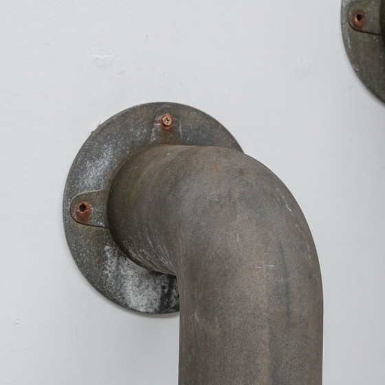 Image 1 of Pair of vintage galvanized metal wall lamp by Ole Pless Jørgensen for Nordisk Solar, Denmark 1970