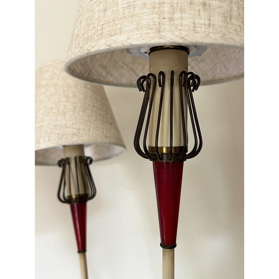 Image 1 of Lampada da terra vintage "Muguet" di René Mathieu per Lunel Parigi, Francia 1950
