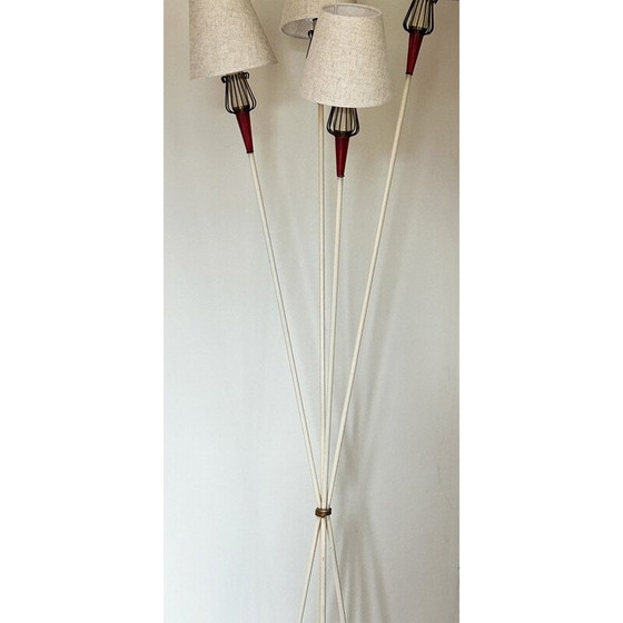 Image 1 of Lampada da terra vintage "Muguet" di René Mathieu per Lunel Parigi, Francia 1950