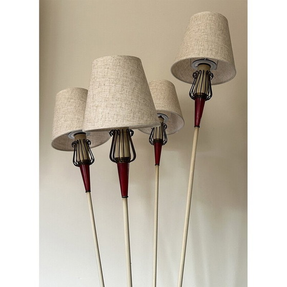 Image 1 of Lampada da terra vintage "Muguet" di René Mathieu per Lunel Parigi, Francia 1950