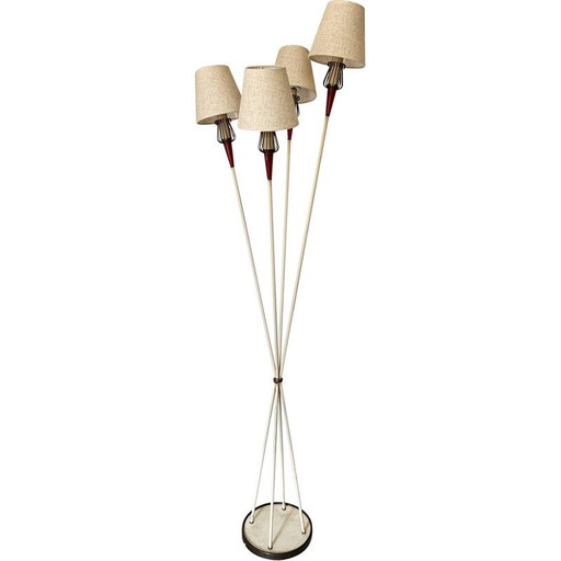 Vintage "Muguet" floor lamp by René Mathieu for Lunel Paris, France 1950