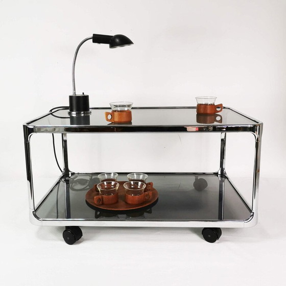 Image 1 of Vintage chrome metal coffee table, Germany 1970