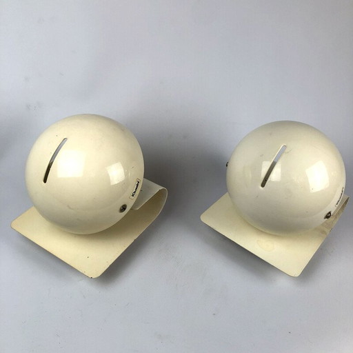 Pair of vintage wall lamps by Giuseppe Cormio for Guzzini, Bugia Italy