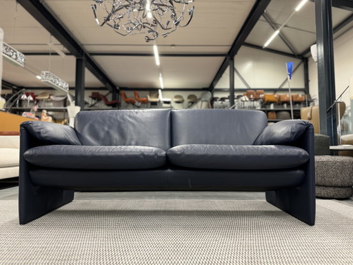 Leolux Bora Bora 2.5 Seater Sofa Blue Leather