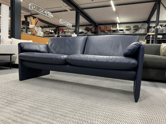 Image 1 of Leolux Bora Bora 2.5 Seater Sofa Blue Leather