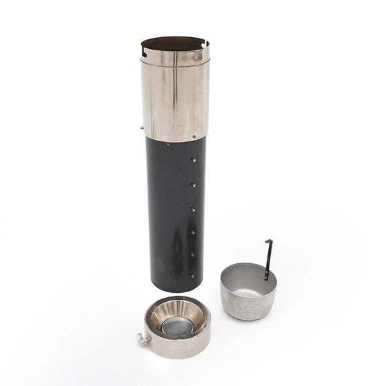 Image 1 of Vintage column ashtray in metal and chrome-plated brass for Stilnovo, Italy 1960