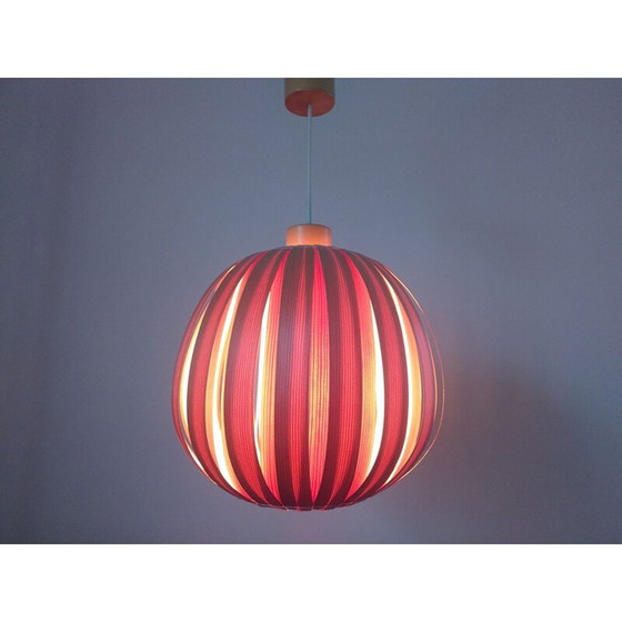 Image 1 of Vintage ULUV veneer hanging lamp, 1960
