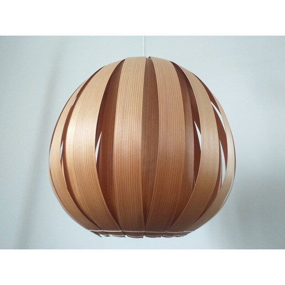 Image 1 of Vintage ULUV veneer hanging lamp, 1960