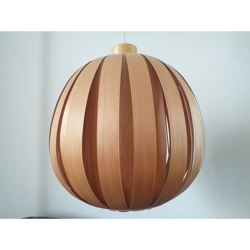 Vintage ULUV veneer hanging lamp, 1960