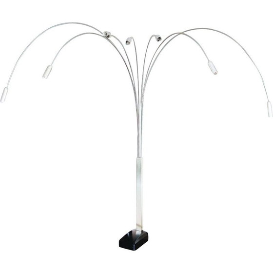 Image 1 of Vintage Italian 7 arms Arc floor lamp, 1970s