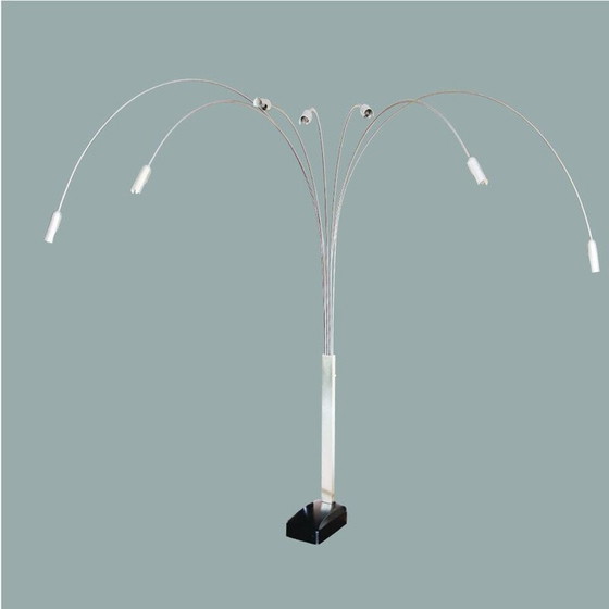 Image 1 of Vintage Italian 7 arms Arc floor lamp, 1970s
