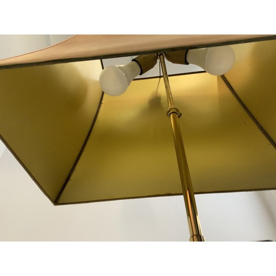 Image 1 of Vintage black marble and brass floor lamp, 1970