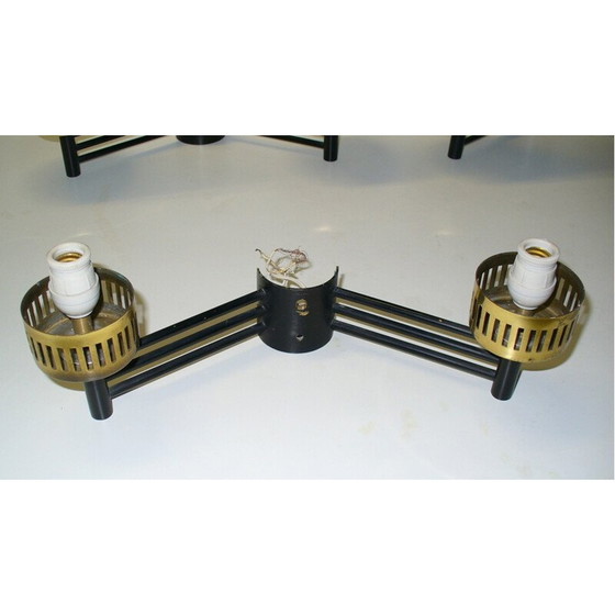 Image 1 of Set of 3 mid century Italian Stilnovo brass sconces - 1950s