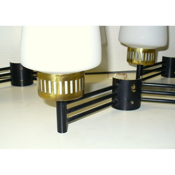 Image 1 of Set of 3 mid century Italian Stilnovo brass sconces - 1950s