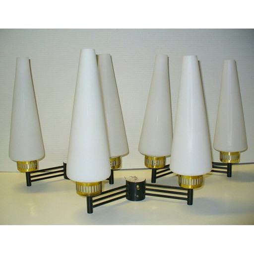 Set of 3 mid century Italian Stilnovo brass sconces - 1950s