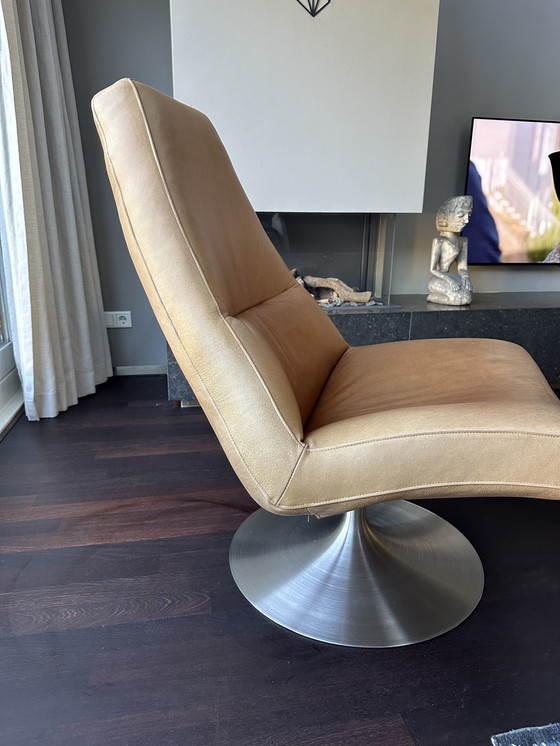 Image 1 of Eijerkamp Leather Swivel Chair With Stainless Steel Base