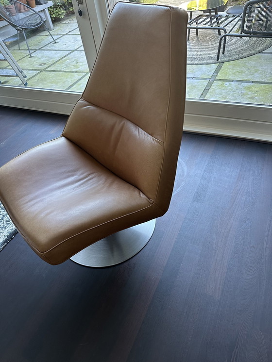 Image 1 of Eijerkamp Leather Swivel Chair With Stainless Steel Base