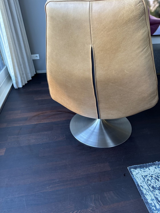 Image 1 of Eijerkamp Leather Swivel Chair With Stainless Steel Base