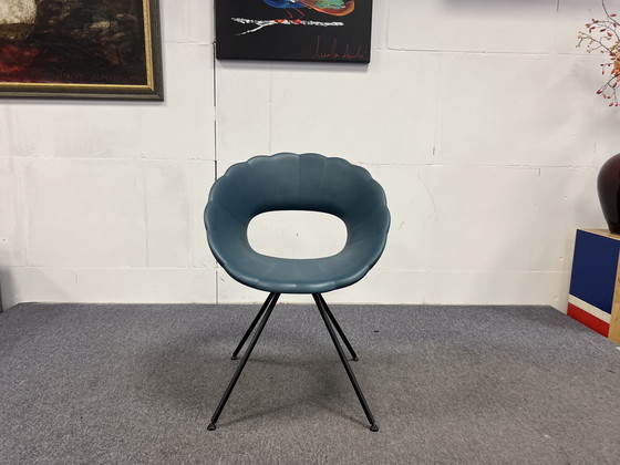 Image 1 of 4x Tonon Flower Dining Chair Bleu pétrole