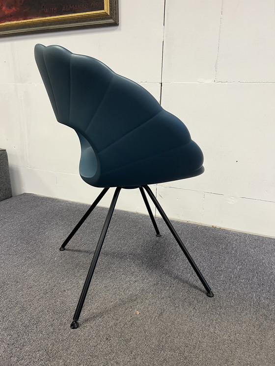 Image 1 of 4x Tonon Flower Dining chairs Petrol blue