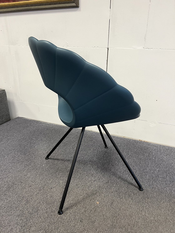 Image 1 of 4x Tonon Flower Dining Chair Bleu pétrole