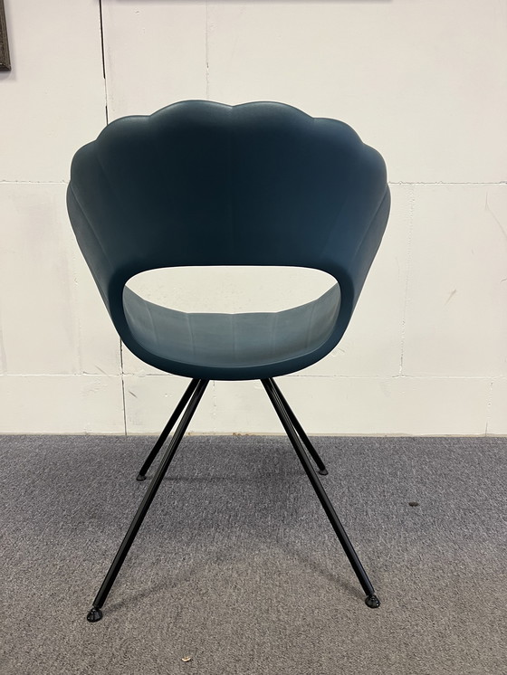 Image 1 of 4x Tonon Flower Dining chairs Petrol blue