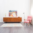 Credenza anni '60, noce, 248 cm, restaurata