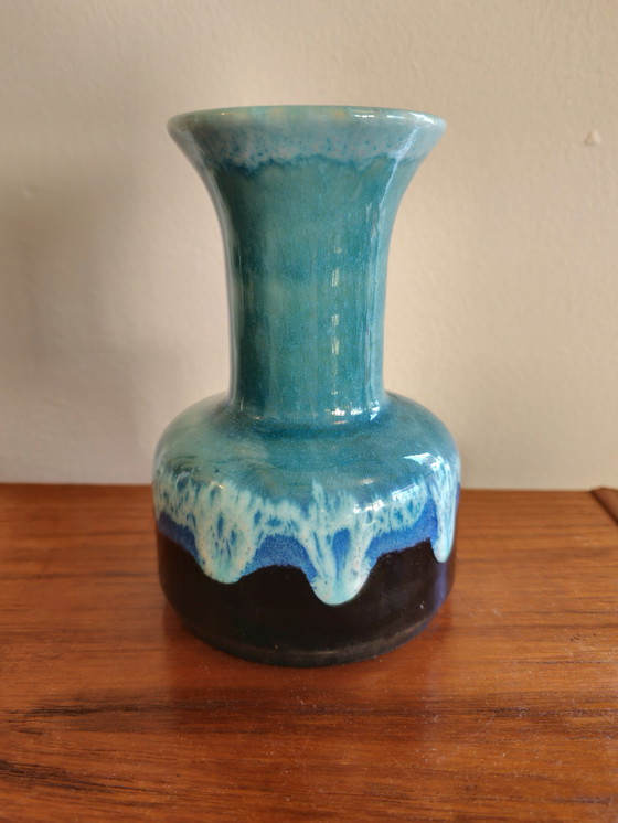 Image 1 of Vintage Jasba West Germany Fatlava Trumpet Vase Vase