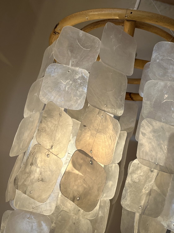 Image 1 of Lampade a sospensione Capiz Vintage Bamboo Pendant Lamp Set di 2