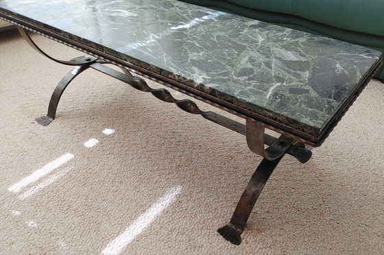 Image 1 of Handmade coffee table marble with wrought iron, 1960s