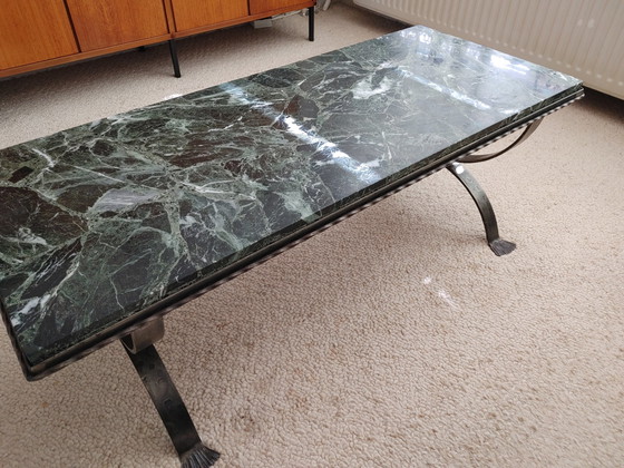 Image 1 of Handmade coffee table marble with wrought iron, 1960s