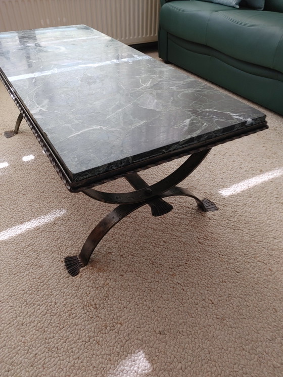 Image 1 of Handmade coffee table marble with wrought iron, 1960s