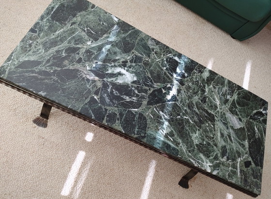 Image 1 of Handmade coffee table marble with wrought iron, 1960s