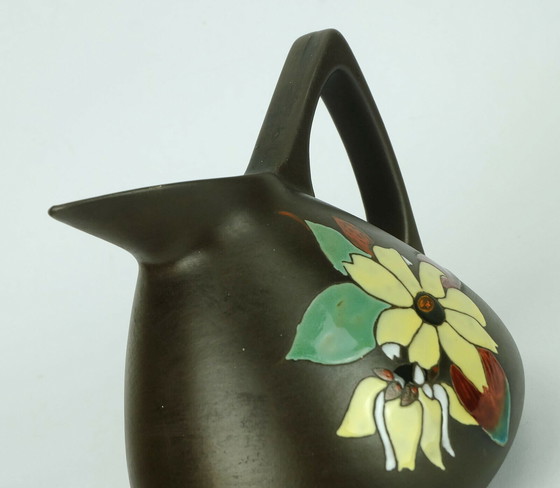Image 1 of marei keramik 1950s vase with floral decor model 48 19