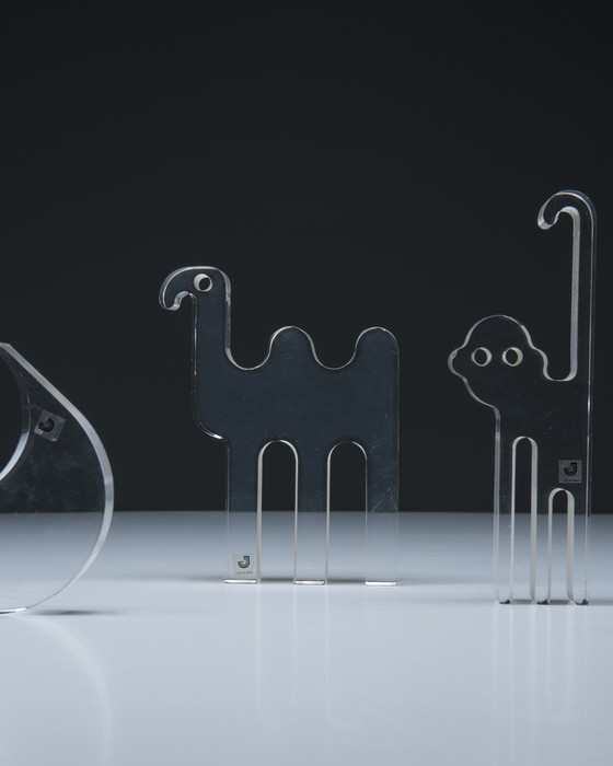 Image 1 of 4x iGuzzini Lucite Animal Sculptures