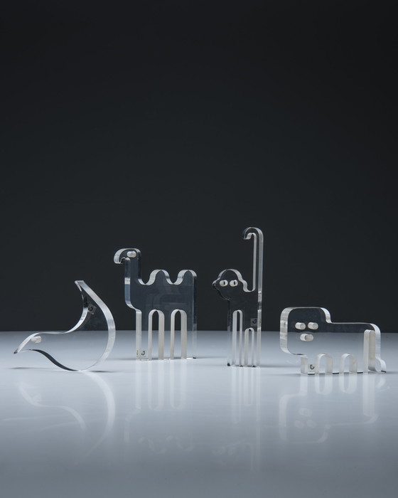 Image 1 of 4x iGuzzini Lucite Animal Sculptures