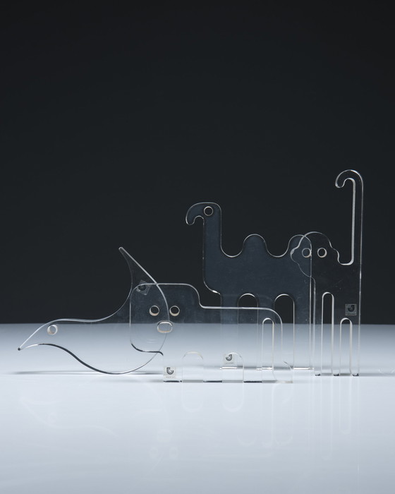 Image 1 of 4x iGuzzini Lucite Animal Sculptures