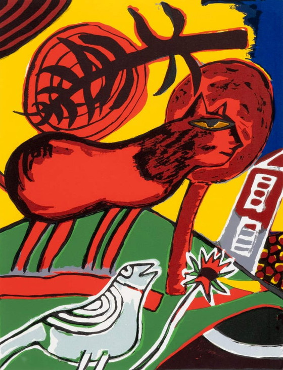 Image 1 of Corneille - El gato rojo, serigrafía