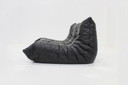 Original Ligne Roset canapé 2 places Togo en cuir noir 1990