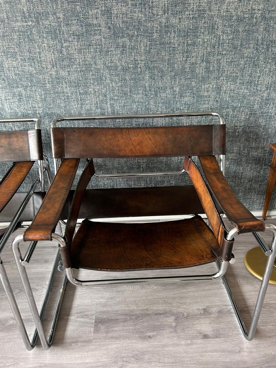 Image 1 of 2x Bononia/Gavina Wassily B3 Chairs by Marcel Breuer