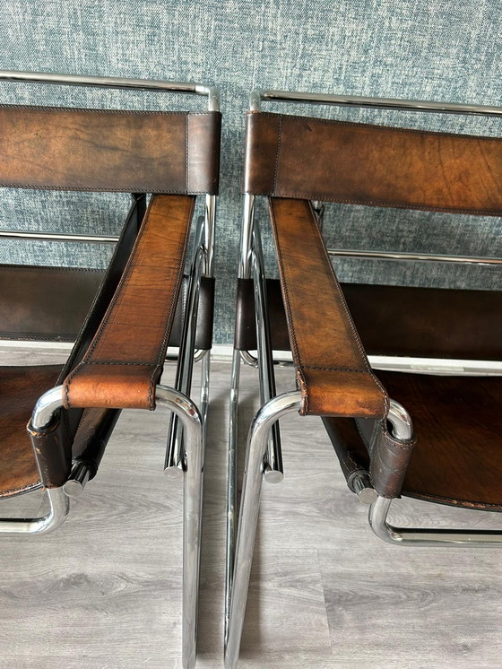 Image 1 of 2x Bononia/Gavina Wassily B3 Chairs by Marcel Breuer