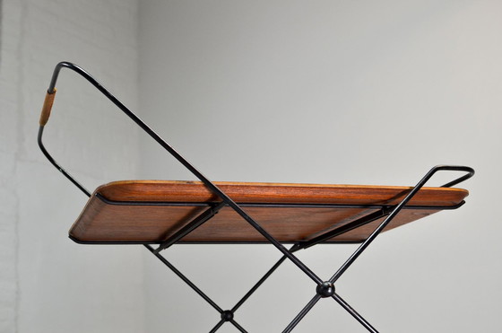 Image 1 of Mid-Century Design Paul Nagel Teak and Steel Teatrolley. Germany, 1950s.