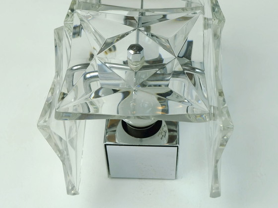 Image 1 of kinkeldey sconce crystal glass and chrome 1960s