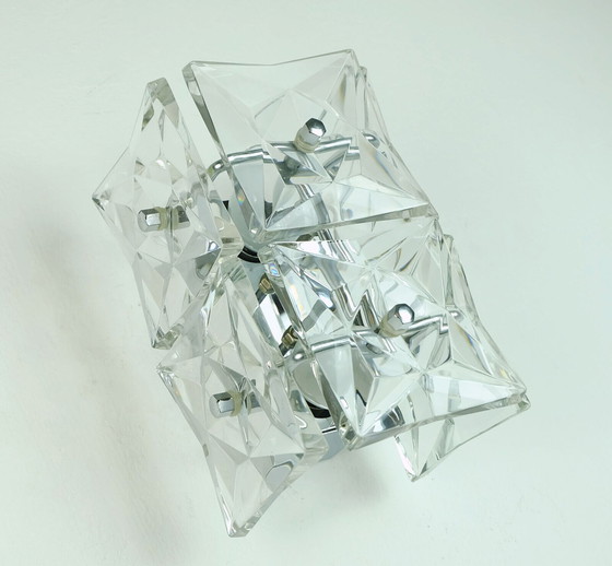 Image 1 of kinkeldey sconce crystal glass and chrome 1960s