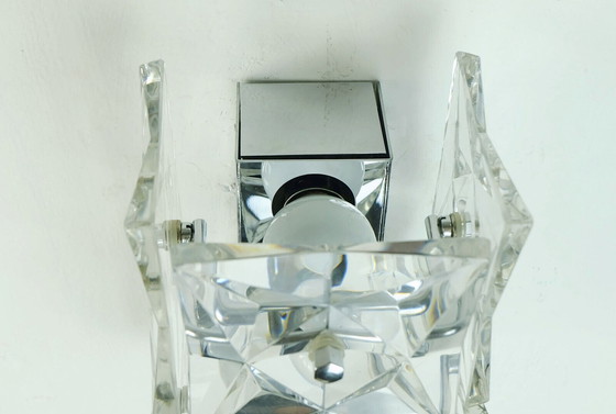 Image 1 of kinkeldey sconce crystal glass and chrome 1960s