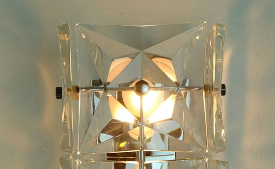 Image 1 of kinkeldey sconce crystal glass and chrome 1960s