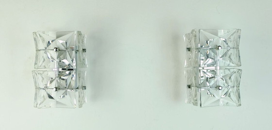 Image 1 of kinkeldey sconce crystal glass and chrome 1960s